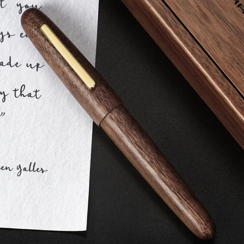 Wooden fountain pen with rotating cap in Alpine Pear, Rosewood or Tiger Ebony finish with choice of nib tips