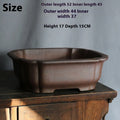 Purple sand rectangular bonsai flower pot with straight sides and floor-standing design