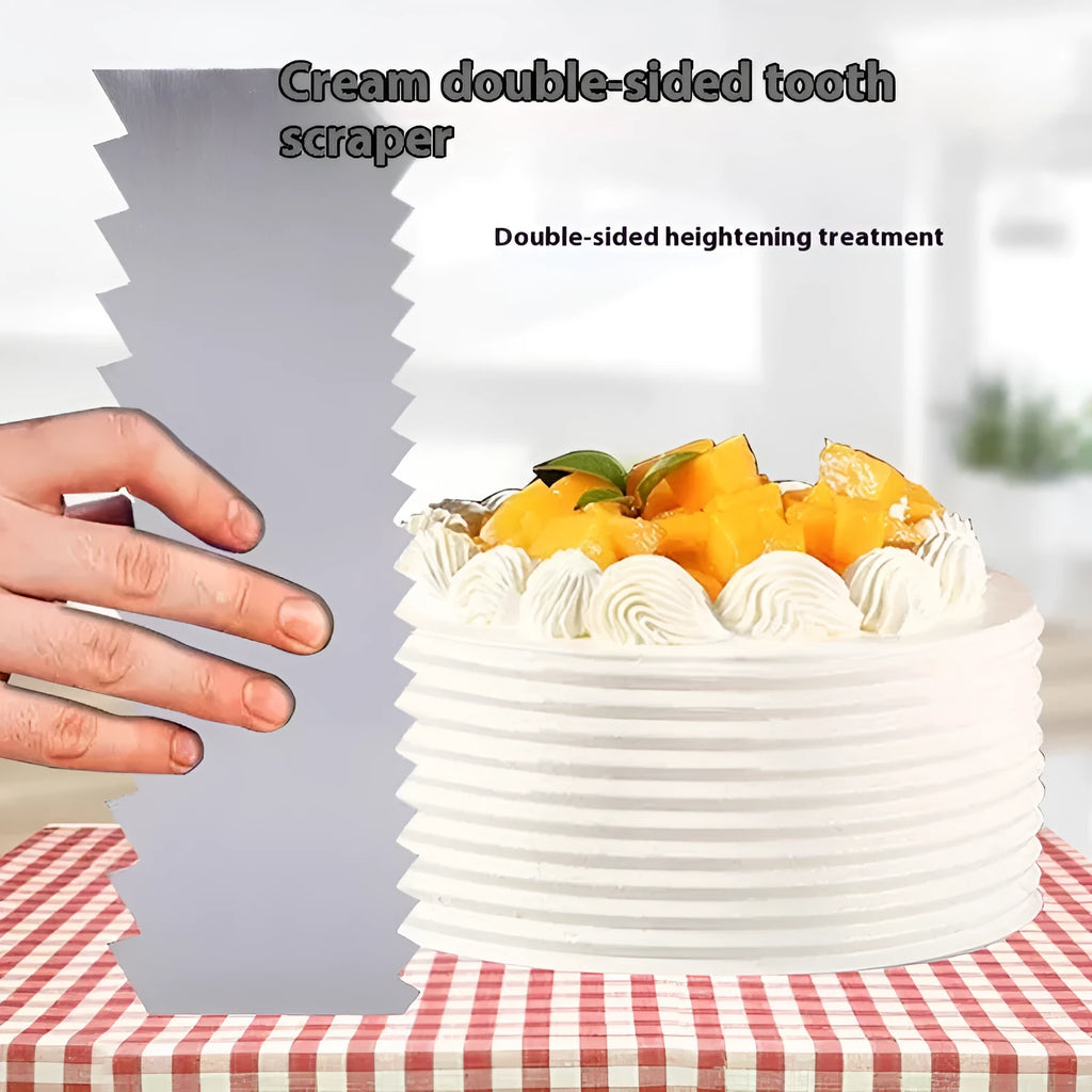 Stainless steel cream scraper with polygon body design for cake decorating