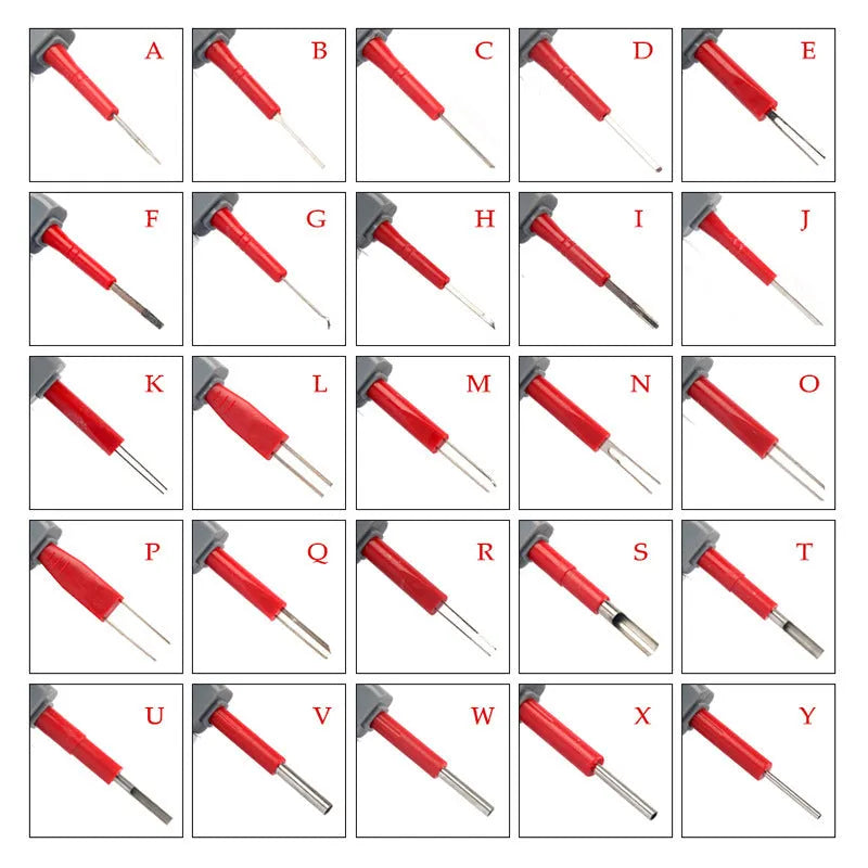 25-piece car terminal removal tool set for automotive electrical connector pin extraction