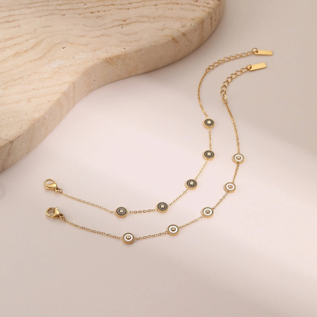 Light luxury fritillary stainless steel bracelet with 18K gold plating and geometric design