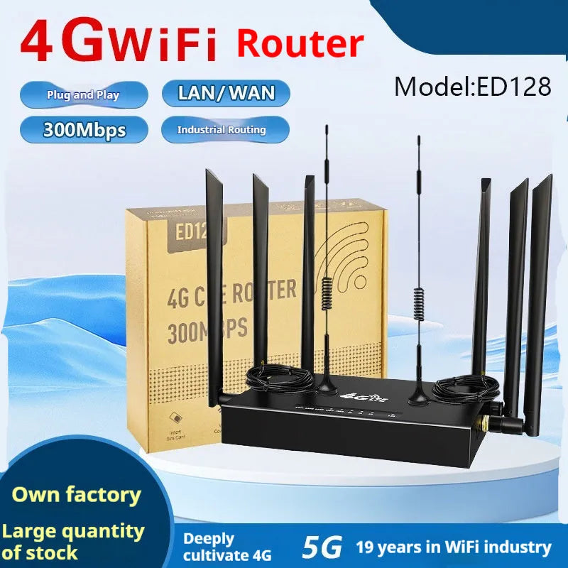 Industrial iron box 4G/3G router with DC power supply and optional antennas