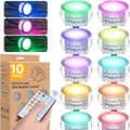 RGB outdoor LED underground lamp string, 4W 220V IP67, white, 10 deck lights with remote and keyed control