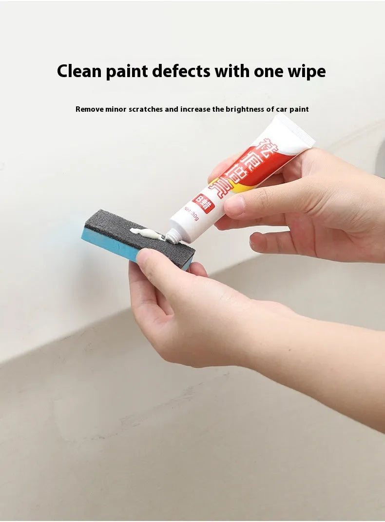Car repair wax kit containing A and B formulas with frosted sponge mop for paint polishing