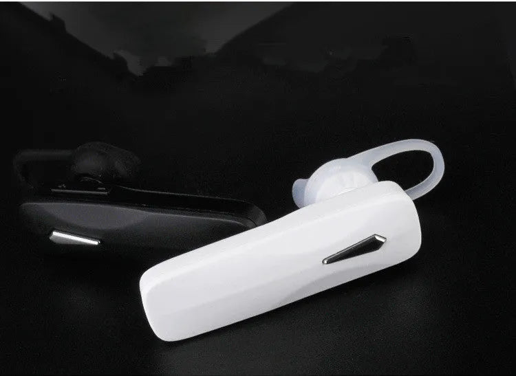 M163 Bluetooth 4.1 car headset in black or white with stereo controls and hands-free calling features