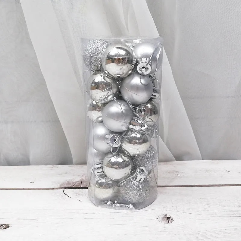 3cm shiny matte Christmas decoration balls in assorted colours showing electroplated finish