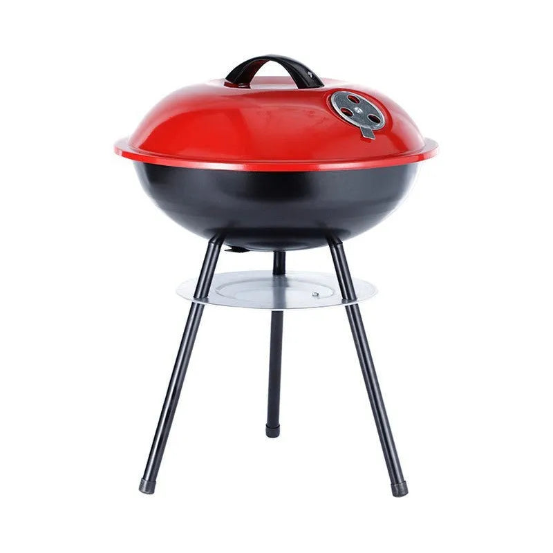 Portable 14-inch iron barbecue oven with modern minimalist design for outdoor cooking