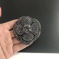 Genuine leather shoe brooch ornament with crystal embellishments in eight colour options
