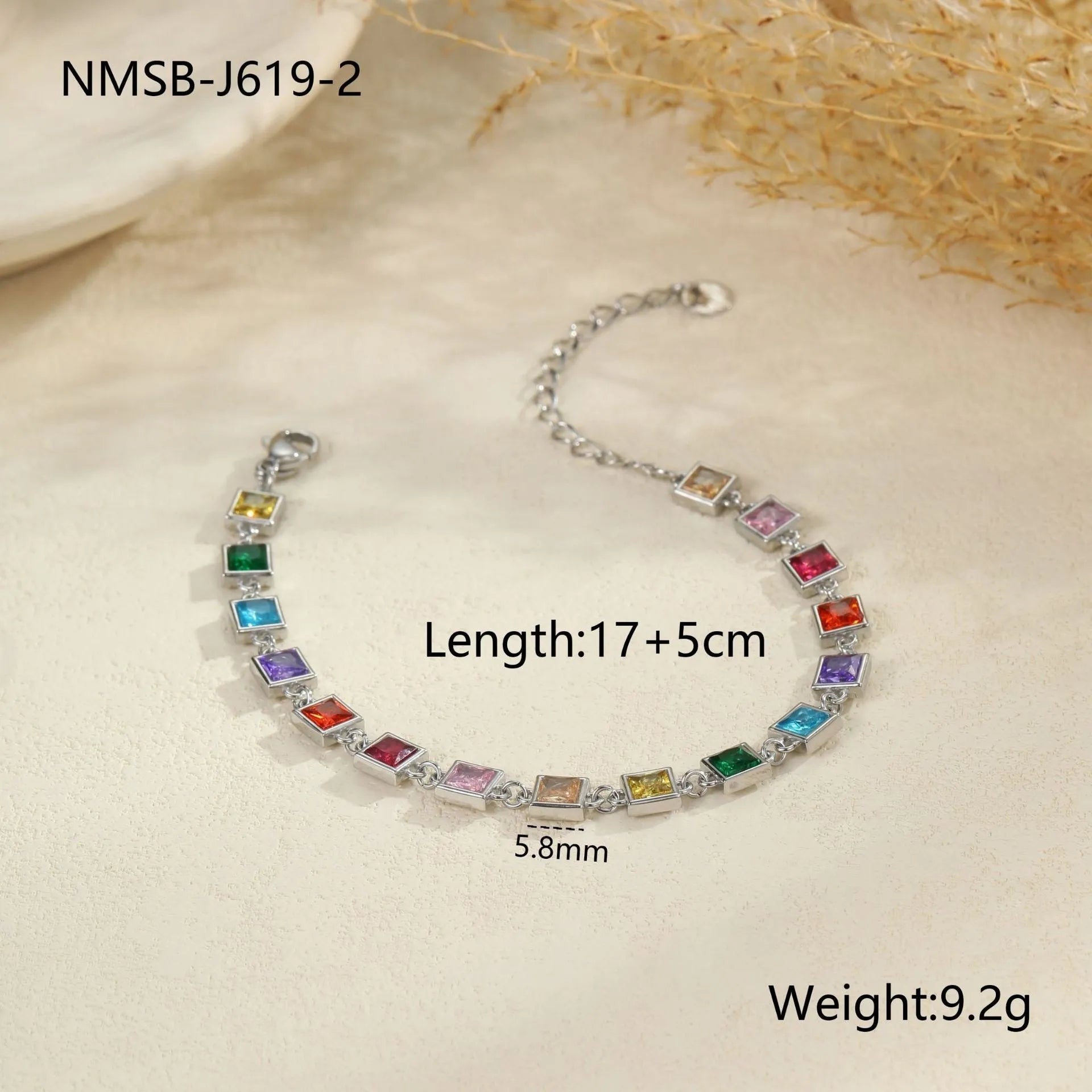 Stainless steel women's bracelet in heart, circle, and square geometric designs with gold or steel finish.