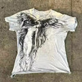 Gothic men's short sleeve top with cartoon print in colour HQ929, laid flat.