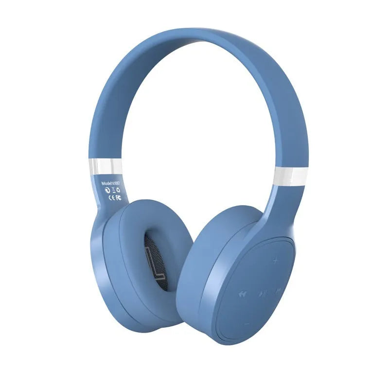 Folding wireless Bluetooth sports headset in black with 40mm speakers and collapsible design