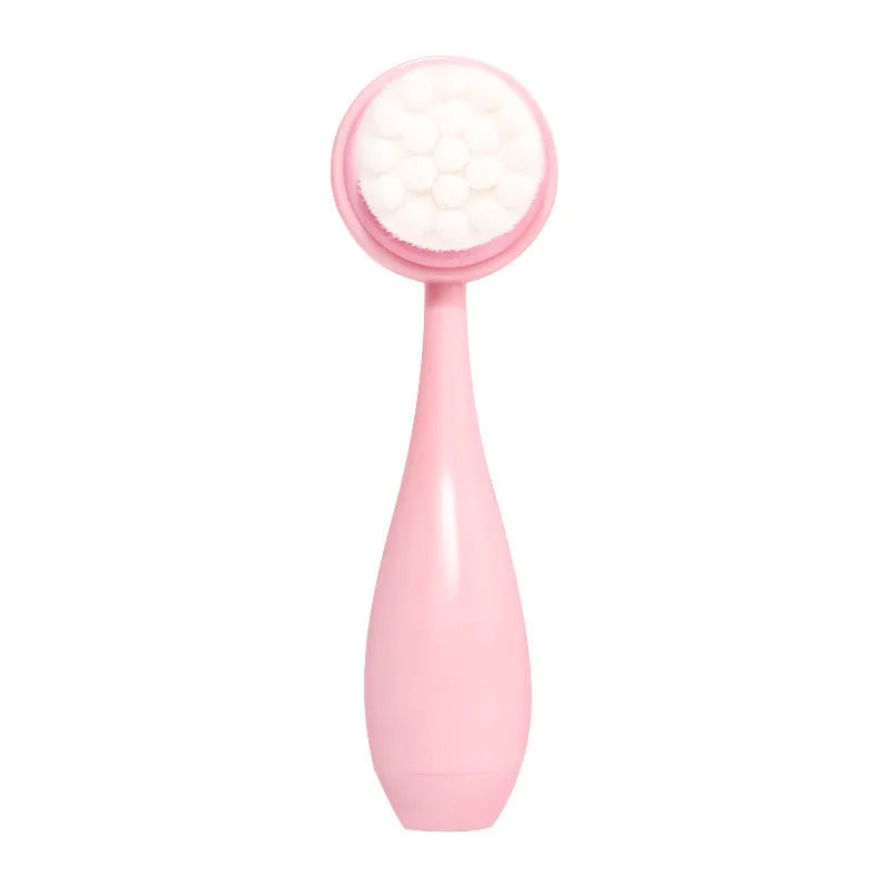 Facial brush with coral fleece hair band set in purple gradient colour with keep-dry design