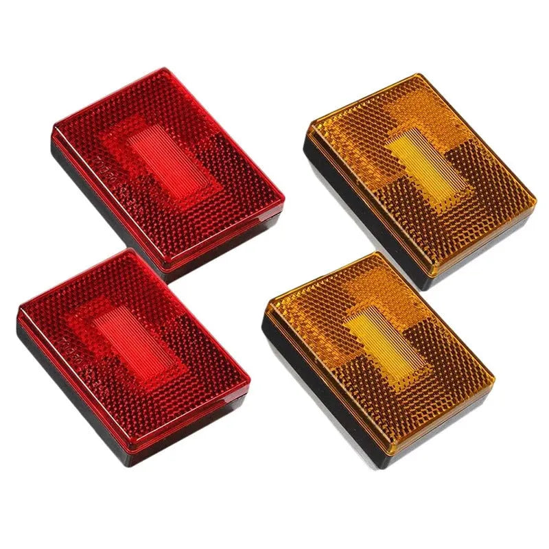 Red and yellow LED trailer side marker light with 19cm wire