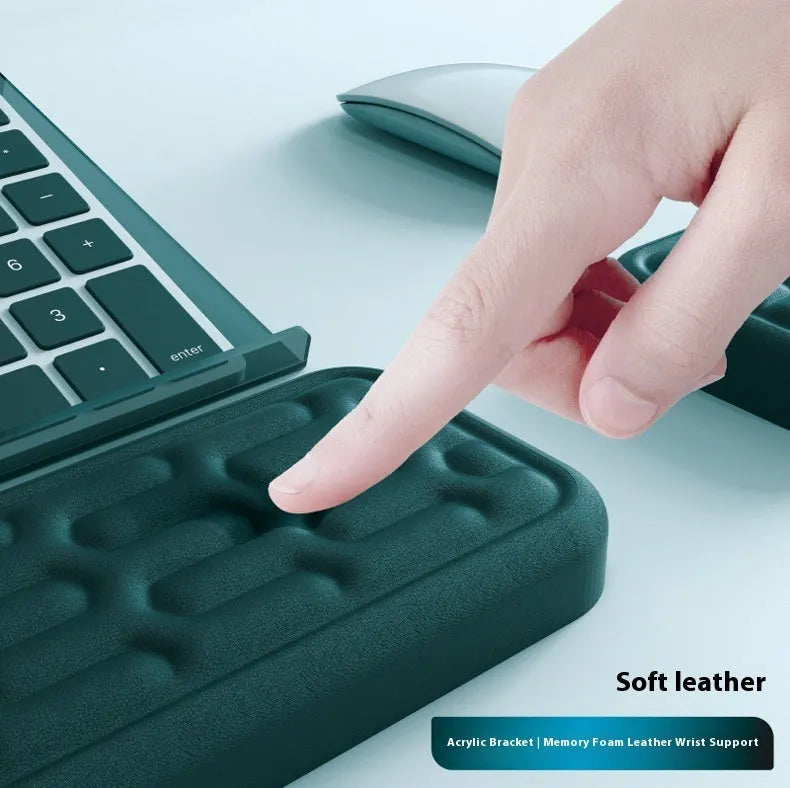 Double-sided keyboard and mouse pad with memory foam wrist rest in multiple colour options