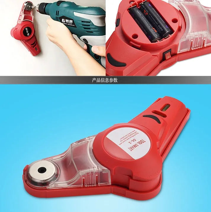 Red portable infrared laser level with punching positioning tool for woodworking and decoration