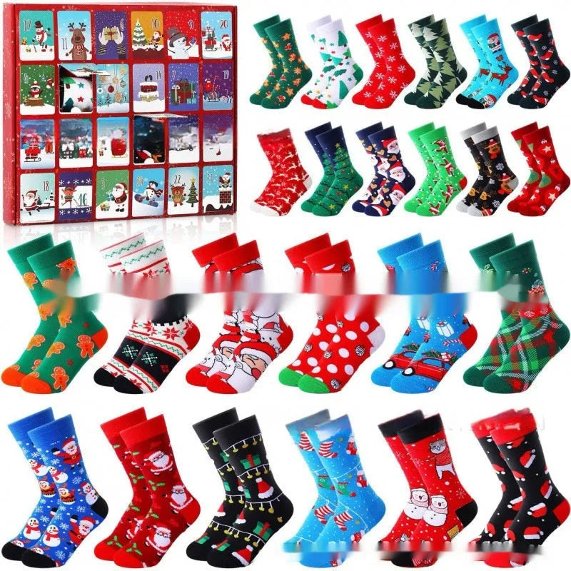 Christmas socks blind box with resin mini stockings in seven different style variations for holiday decoration