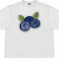 Blueberry fabric patchwork t-shirt with cute fruit pattern in loose fit ice oxygen cotton