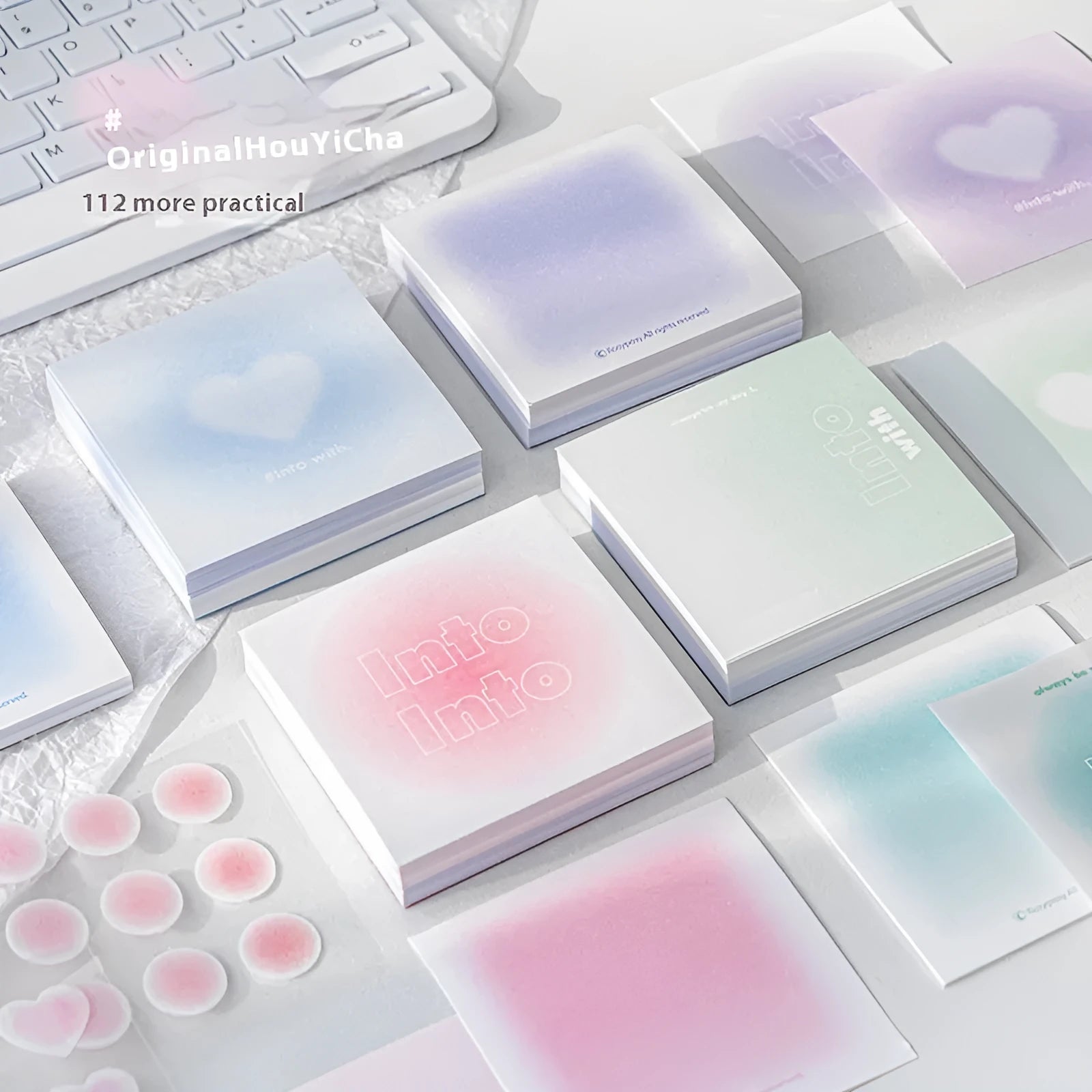 70mm square multifunctional notepad with gradient parchment pages in four colour options