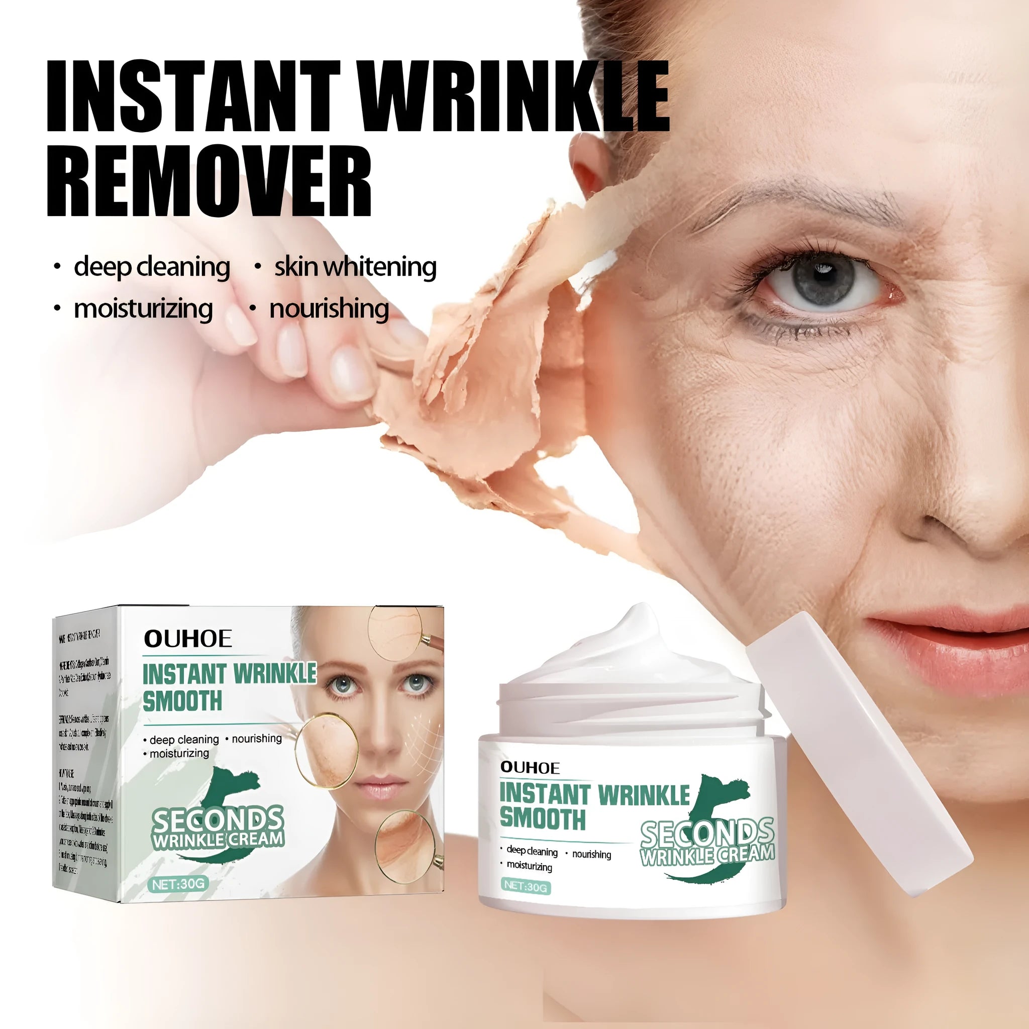 30g jar of anti-aging anti-wrinkle face cream with hydrating properties