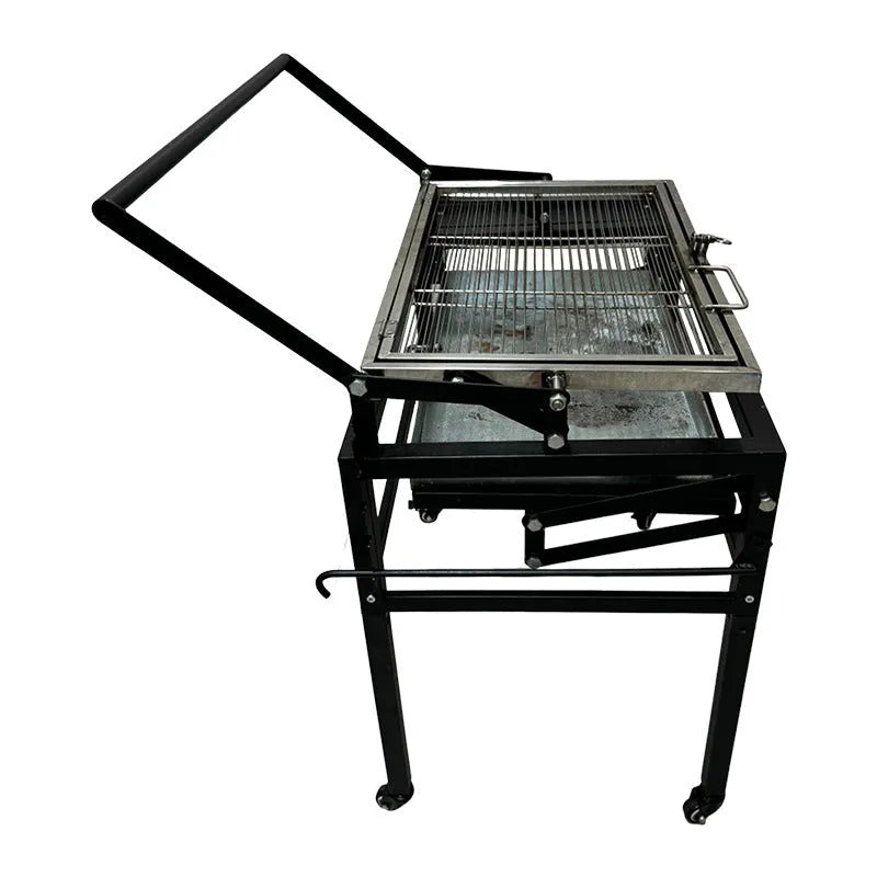 Large foldable charcoal BBQ stove for garden use with one grill included.