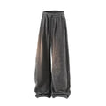 Men's fleece-lined hollow-out trousers in straight-leg design with elastic waistband