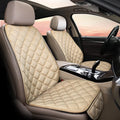 Cotton ringer plush winter car seat cushion shown in burgundy colour on a car seat