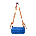 Women's lightweight nylon messenger crossbody bag with rhombus pattern in pillow shape