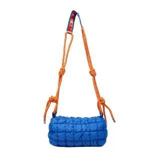 Women's lightweight nylon messenger crossbody bag with rhombus pattern in pillow shape
