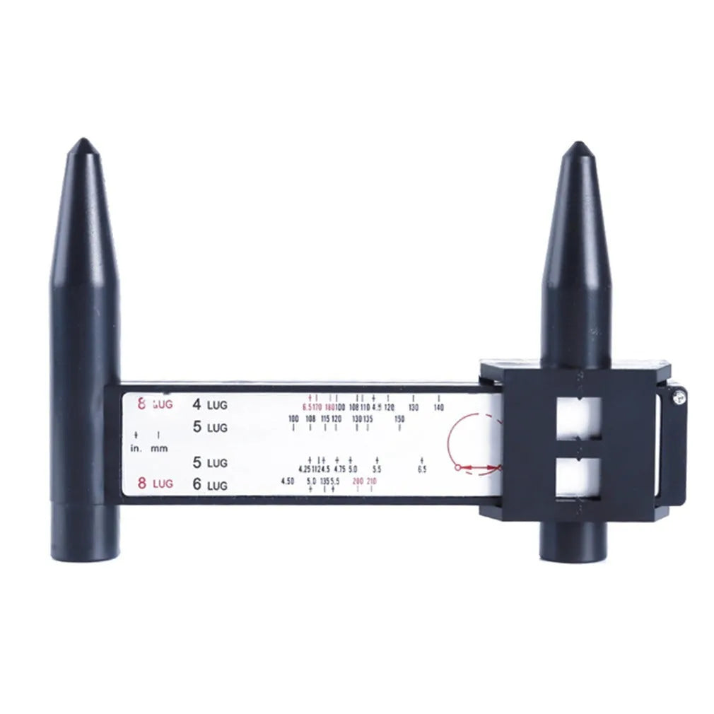 Electronic digital caliper hole distance measuring tool with digital display showing measurement