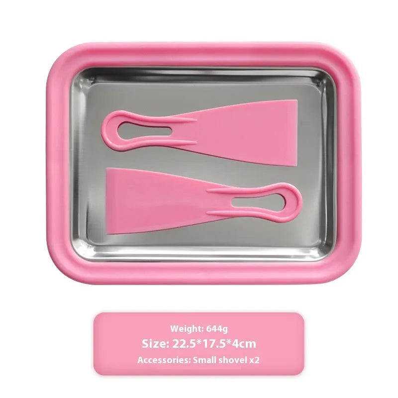 Children's DIY fried yogurt machine in green, pink, rose red, or white colours with aluminium gasket