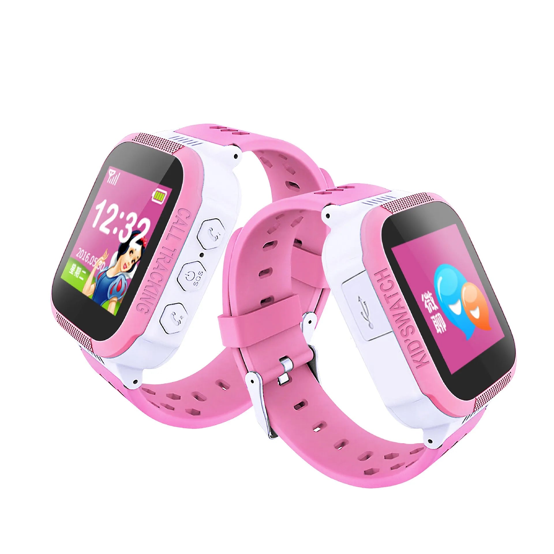 Blue children's phone watch with 1.44-inch IPS colour screen showing time display