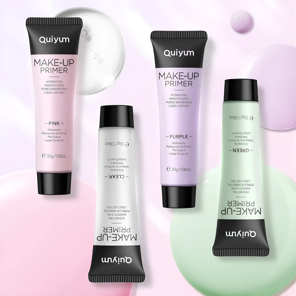 30g colour-correcting make-up primer in green, pink, and purple shades with colour box packaging