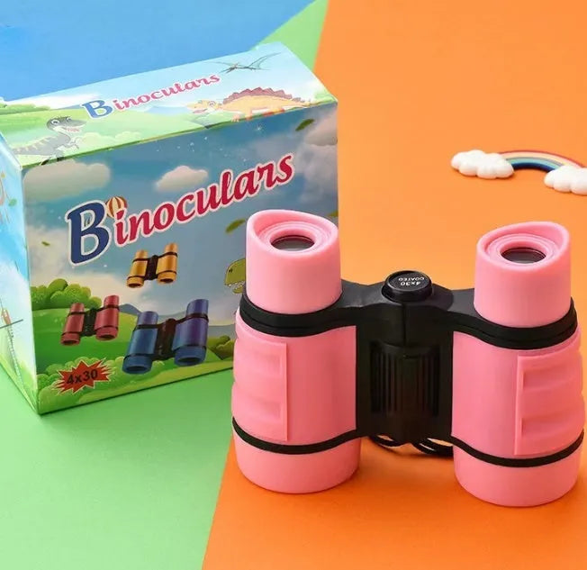 4X30 kids toy telescope HD portable binoculars in black blue green pink red yellow, one size
