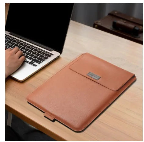 Universal PU leather and TPU laptop sleeve in green, black, brown, red, grey or navy blue for 11 to 15 inch laptops