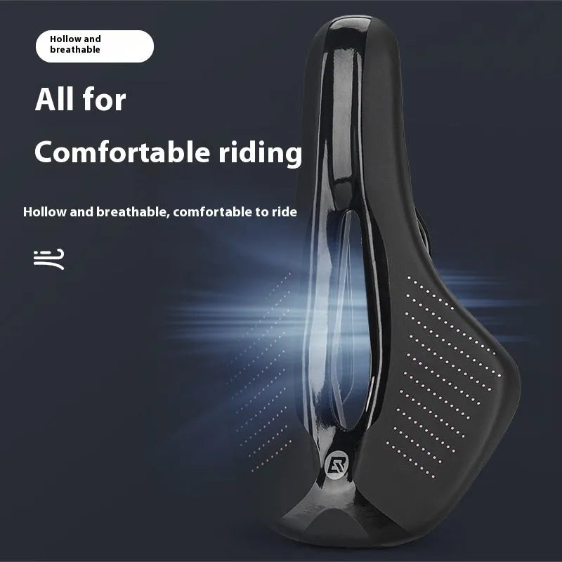 Mountain bike seat cushion with PU foam padding in black and pink colour options