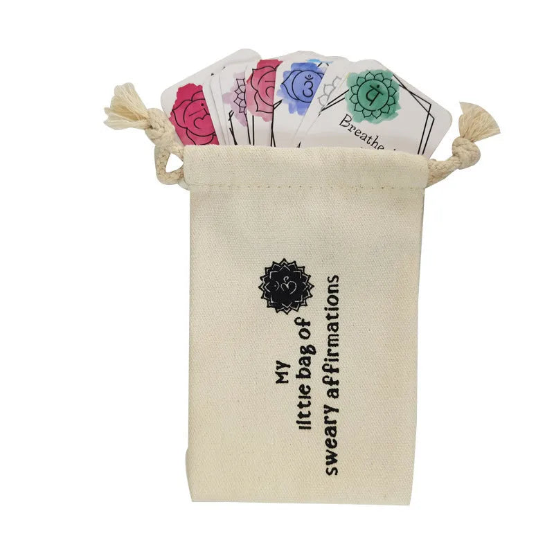 16-piece funny affirmation card set with soft adorable healing designs in greeting card bag
