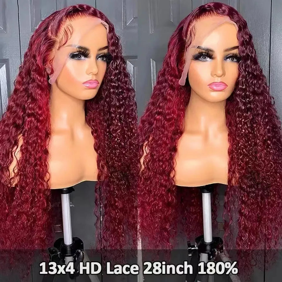 13x6 front lace wig with medium long curly hair and side bangs, high temperature fibre, 10-36 inch lengths