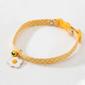 Adjustable cat collar with bell and bow tie in green pink or yellow for small dogs and cats