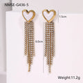 Women's stainless steel earrings with 18K gold electroplating in heart and star shapes