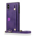 Leather iPhone case with card slots and wristband in black, red, rose gold, green or purple colours