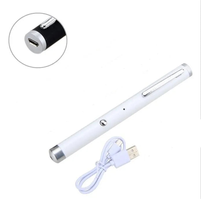 Green laser pointer pen in black, camouflage and white colours with aluminium construction