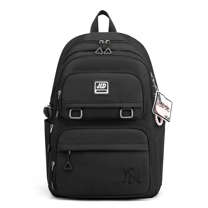 Girls' large nylon school backpack in a choice of colours and patterns like geometric graffiti.