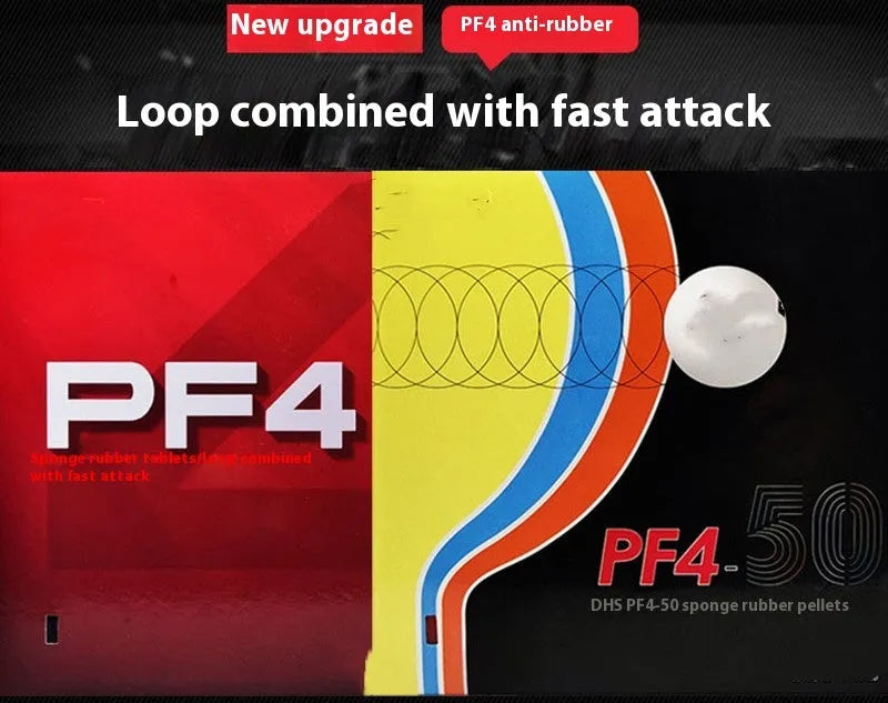 PF4-50 Fast Attack Sticky Classic-50 table tennis racket with anti-spin rubber in red and black colour options