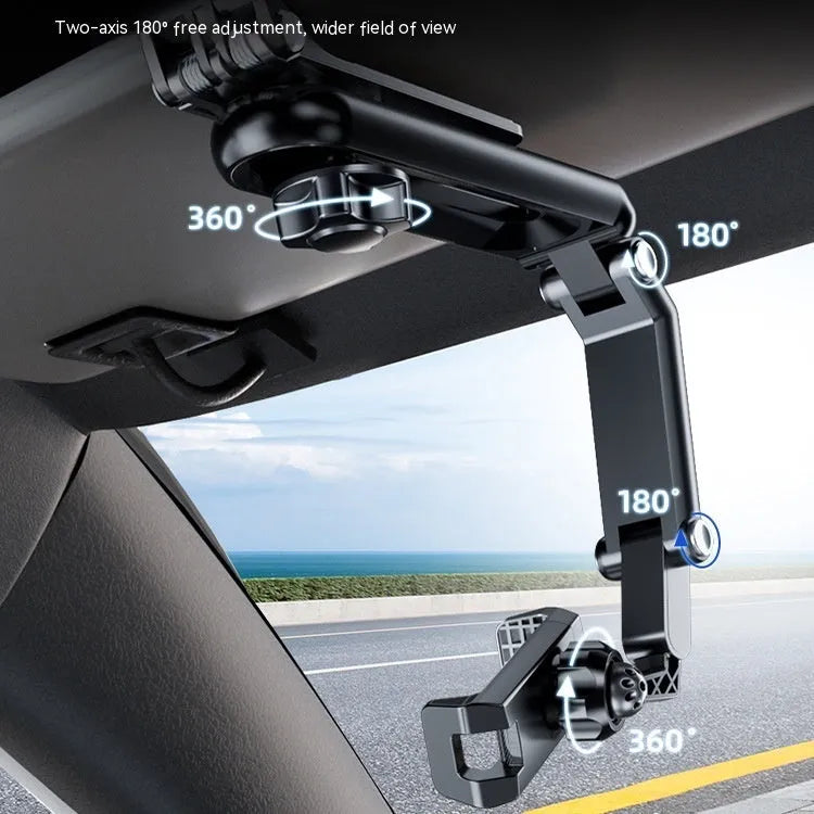 Grey and green car mobile phone holder with clip-grip mechanism for dashboard or windscreen mounting