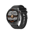 Large screen Bluetooth calling smart watch with black case and leather strap showing display interface