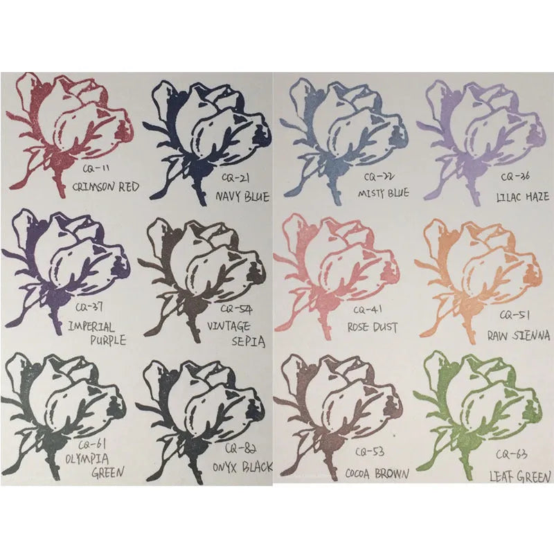 Rectangular oily ink pad for notebook rubber stamps in five colour options