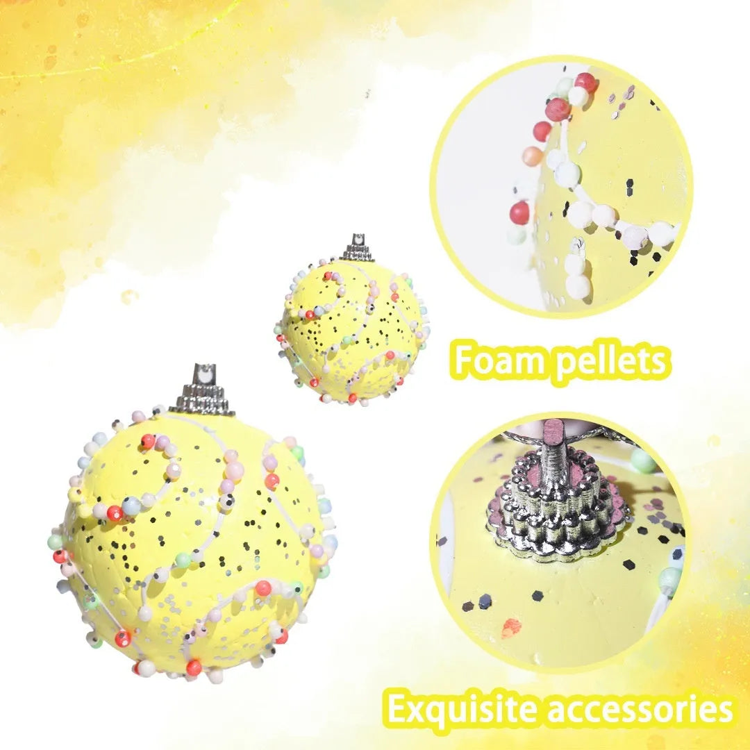 Christmas macaron ball pendants in 6cm and 8cm foam sizes for tree and holiday display decoration