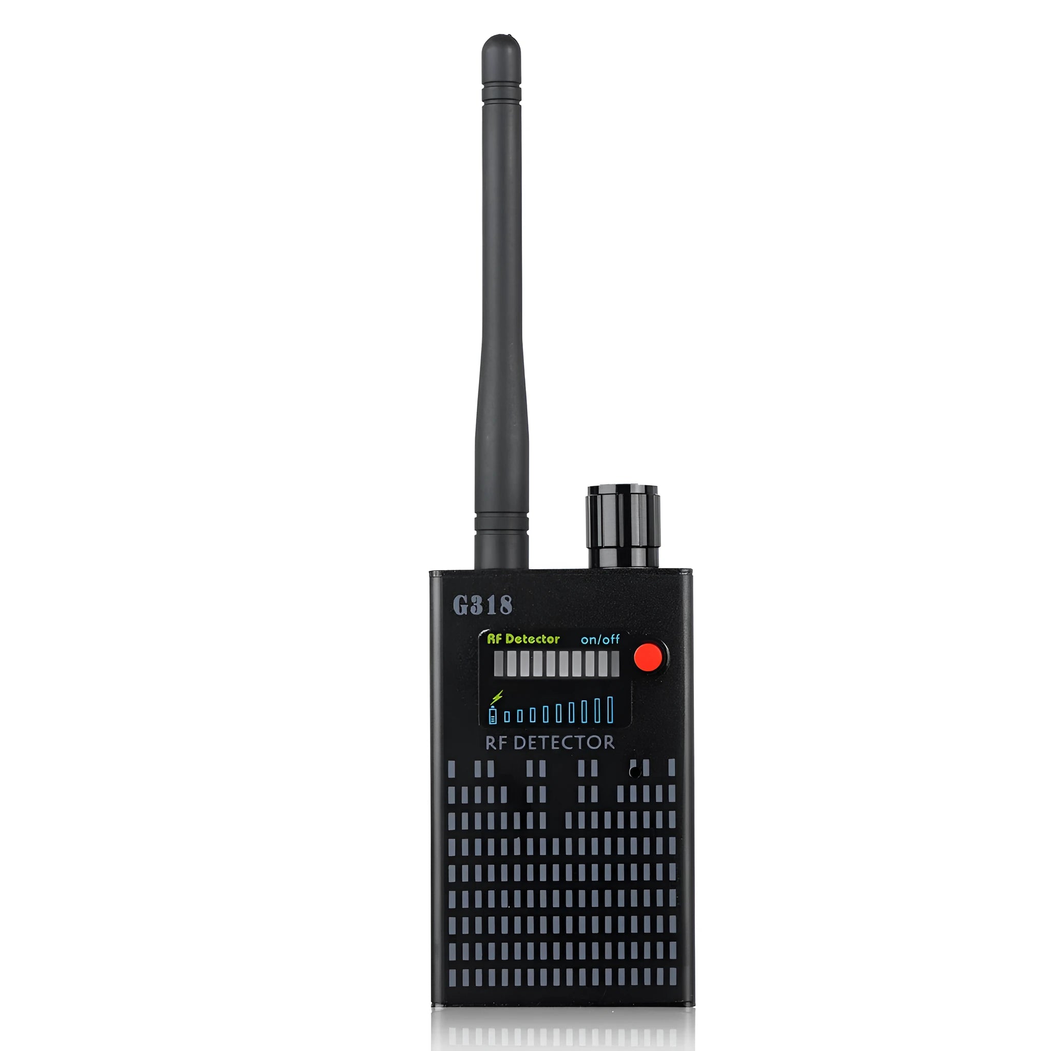 Black G318 handheld bug detector with aluminium alloy housing for counter-surveillance