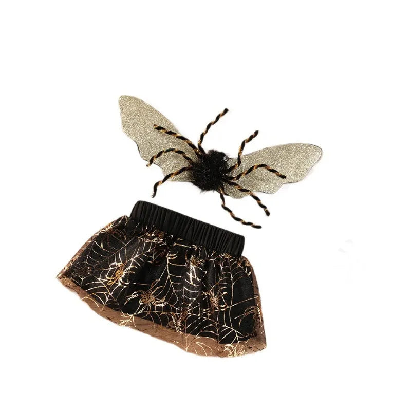 Black polyester pet Halloween suit costume for dogs in sizes S M L XL for party wear