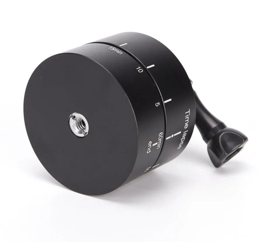 Lapse 360-degree auto rotate camera tripod head for GoPro and DSLR cameras
